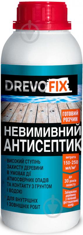 Антисептик DrevoFix незмивний готовий розчин зелений мат 1 л - фото 1