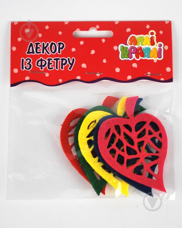 Декор Аплі Краплі Декор из фетра Листочки №14 мульти - фото 1