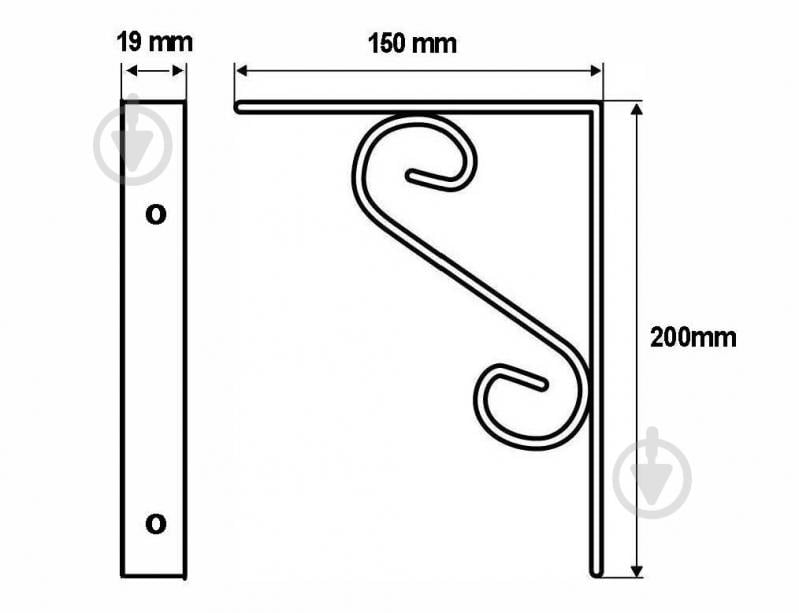 Кронштейн Larvij L7642WH Прованс 150x200 мм білий - фото 2