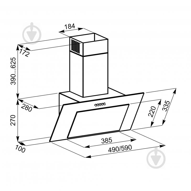 Витяжка Eleyus VERTICAL 1000 50 WH - фото 12