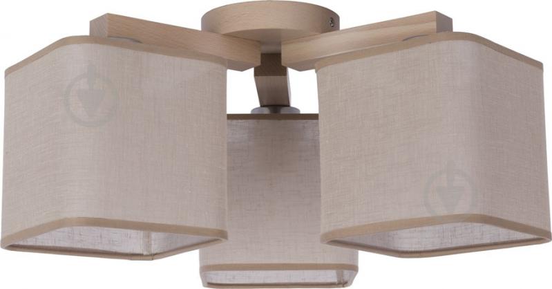 Люстра стельова TK Lighting Nadia 3x60 Вт E27 бук/льон 2652 - фото 1