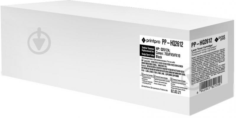 Картридж PrintPro HP Q2612A (PP-HQ2612) black - фото 1