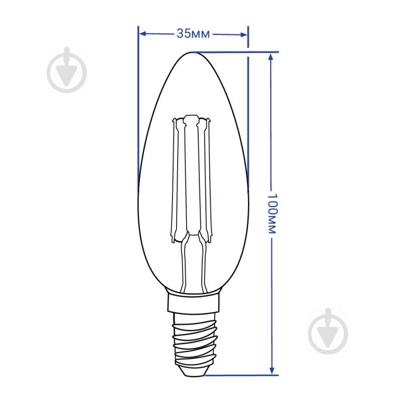 Лампа світлодіодна FIL LB-58 C37 4 Вт E14 2200 К 230 В жовта - фото 3