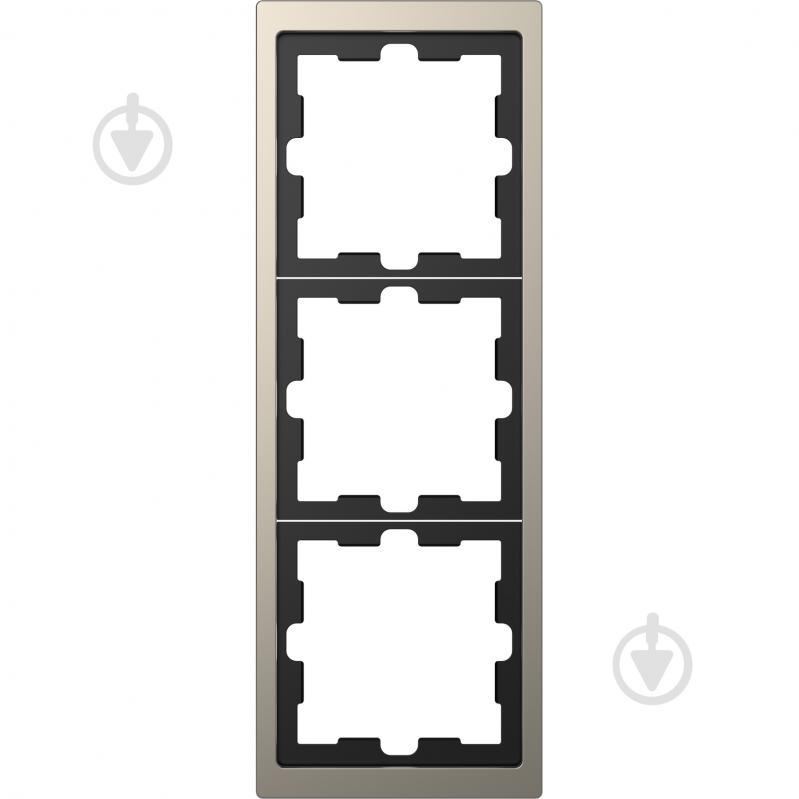 Рамка трехместная Schneider Electric Merten D-Life вертикальная никель MTN4030-6550 - фото 1