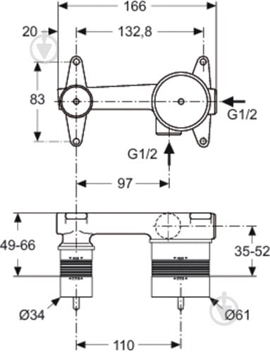 Прихована частина змішувача Ideal Standard A5948NU - фото 2