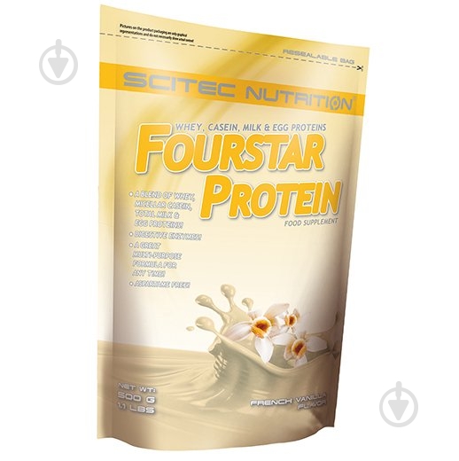 Протеин Scitec Nutrition Fourstar Protein альпийский молочный шоколад 500 г - фото 1