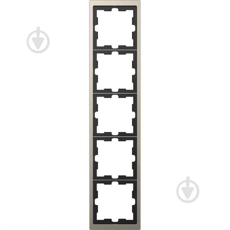 Рамка пятиместная Schneider Electric Merten D-Life вертикальная никель MTN4050-6550 - фото 1