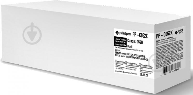 Картридж PrintPro (PP-C052X) Canon LBP212/214/215/MF421/426/428/429 Black (Canon 052H) черный - фото 1