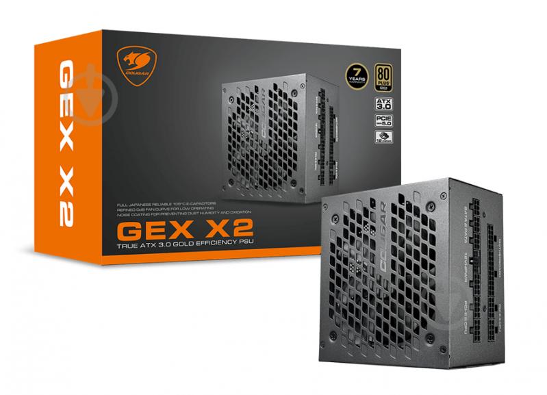 Блок питания Cougar GEX X2 1000, 80 Plus Gold, Modular, 120 мм Silent Fan, 10SATA + 6PCI-E GEX X2 1000 1000 Вт - фото 5