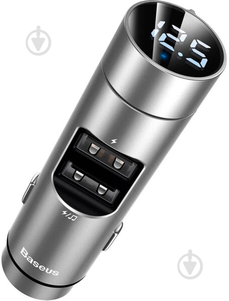 FM-трансмиттер BASEUS Energy Column Car Wireless MP3 Charger Silver (CCNLZ-C0S) - фото 5
