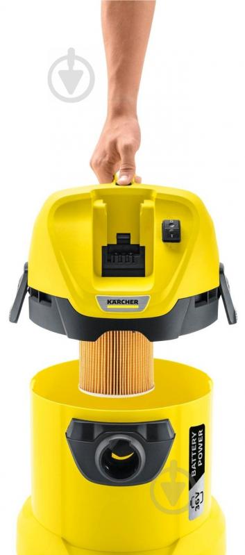 Пылесос Karcher WD 3 Battery 9.611-730.0 + мешки yellow - фото 5