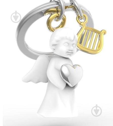 Брелок для ключей Metalmorphose White Angel & Chrome Heart & Gold Harp - фото 1