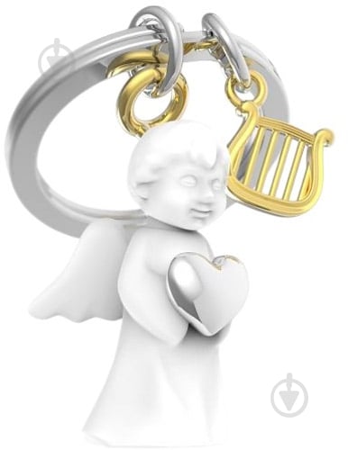 Брелок для ключів Metalmorphose White Angel & Chrome Heart & Gold Harp - фото 1