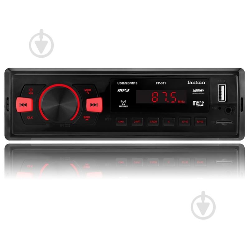Автомагнитола FANTOM FP-311 Black/Red - фото 1
