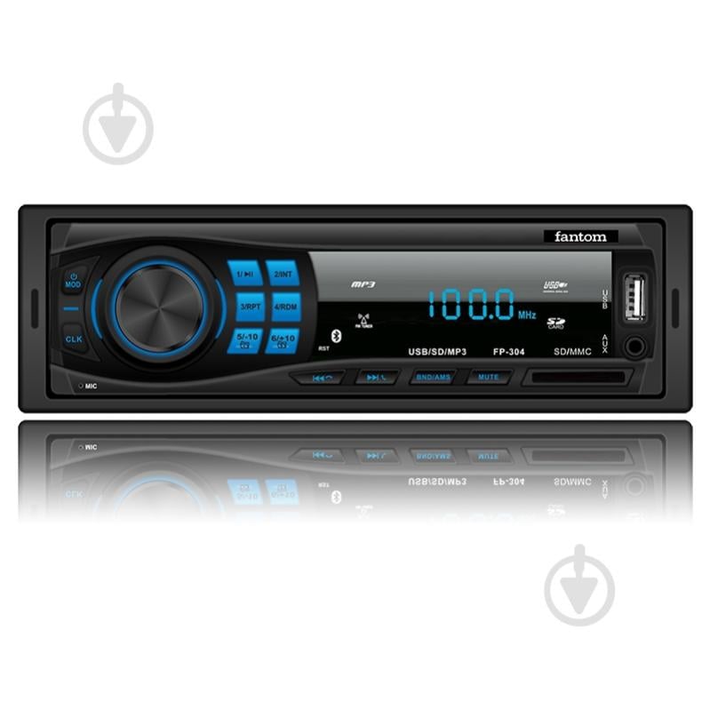 Автомагнитола FANTOM FP-304 Black/Blue - фото 1