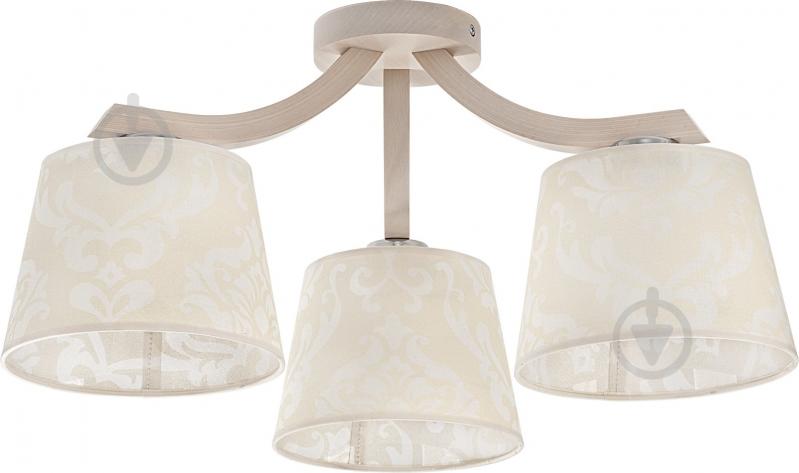 Люстра стельова TK Lighting Mika 3x60 Вт E27 беж/дерево 461 - фото 1