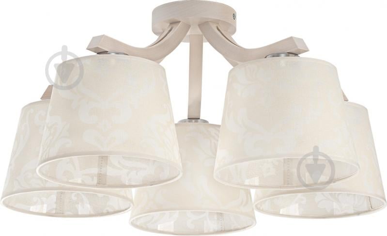 Люстра потолочная TK Lighting Mika 5x60 Вт E27 беж/дерево 462 - фото 1
