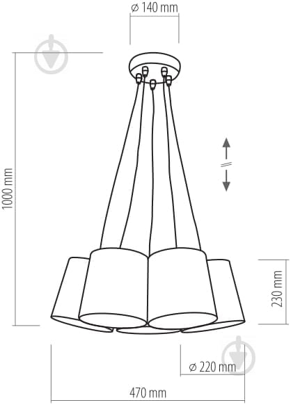 Люстра підвісна TK Lighting Artos Colour 5x60 Вт E27 різнокольоровий 2215 - фото 2