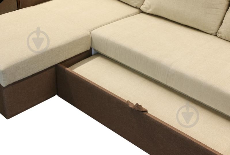 Диван угловой Embawood Виктория левый коричневый 2300x1630x770 мм - фото 5