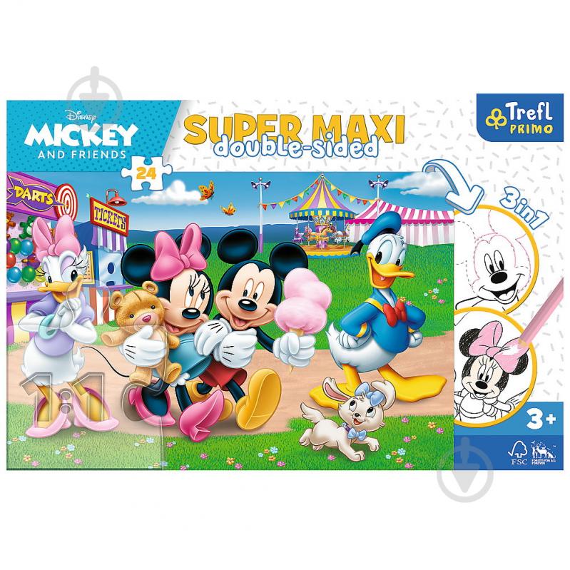 Пазл Trefl 4 супер максі двосторонні Disney Міккі на ярмарку 41005 - фото 2