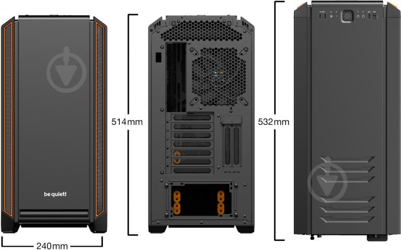 Корпус be quiet! Silent Base 601 Window Black-Orange (BGW25) - фото 8 Корпус be quiet! Silent Base 601 Window Black-Orange (BGW25) - фото 8