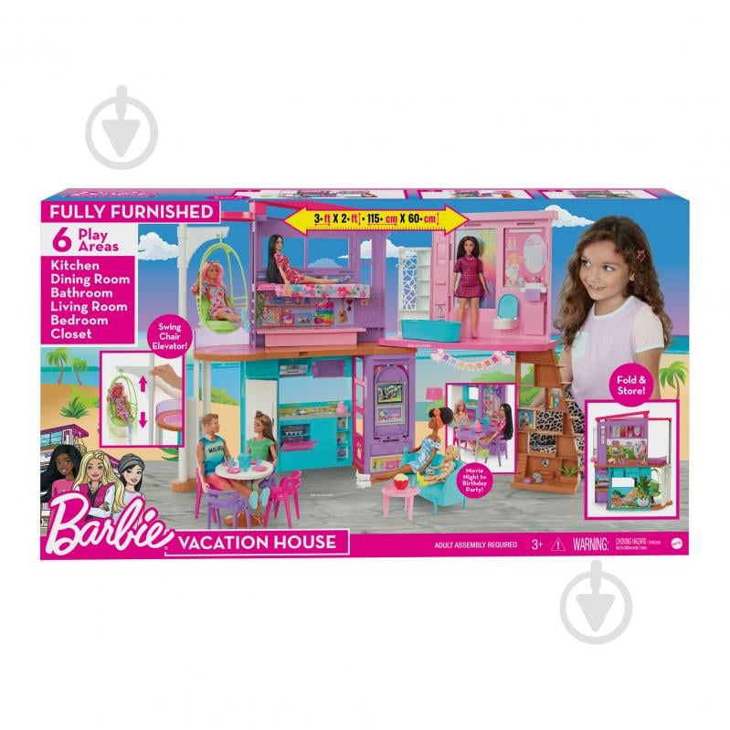 Домик для кукол Mattel Barbie "Малибу" HCD50 - фото 8