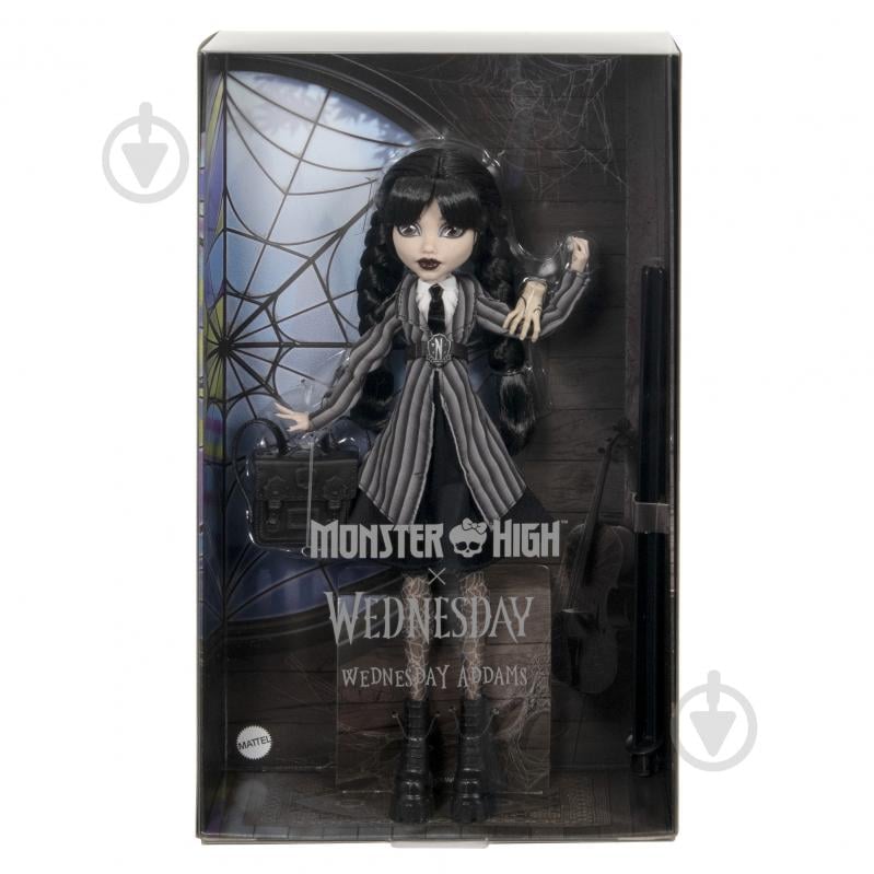 Кукла Mattel Коллекционная Уэнздэй в школьной форме Monster High X Wednesday HXJ04 - фото 4