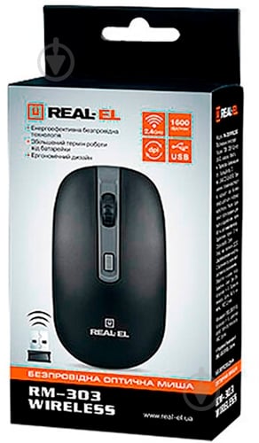 Мышка Real-el RM-301 Black USB (EL123200022) - фото 6