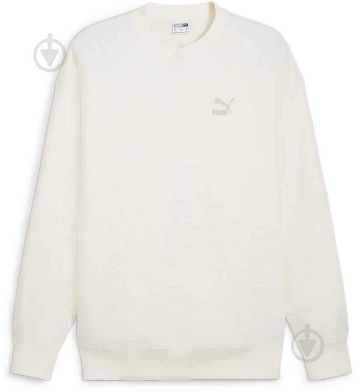 Свитшот Puma CLASSICS WAFFLE CREW 62425366 р.2XL бежевый - фото 1