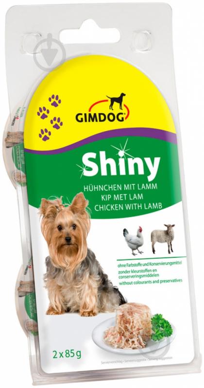 Корм для усіх порід Gimpet ShinyDog з куркою та ягням 2х85 г G - 510316 /510675 85 г - фото 1