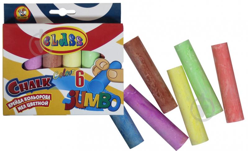 Мел цветной Jumbo 6 шт. CLASS - фото 1