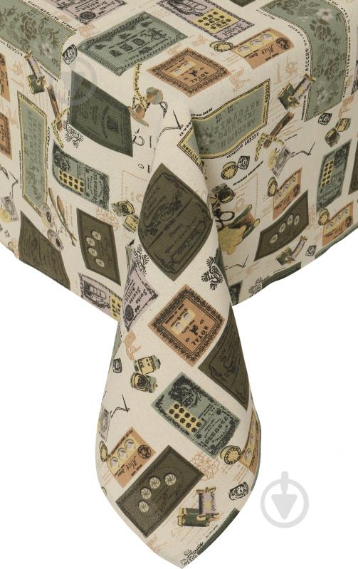 Скатерть Винтаж 140x200 см зеленый - фото 1