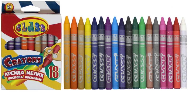 Мел восковый Class 18 цветов CLASS - фото 1