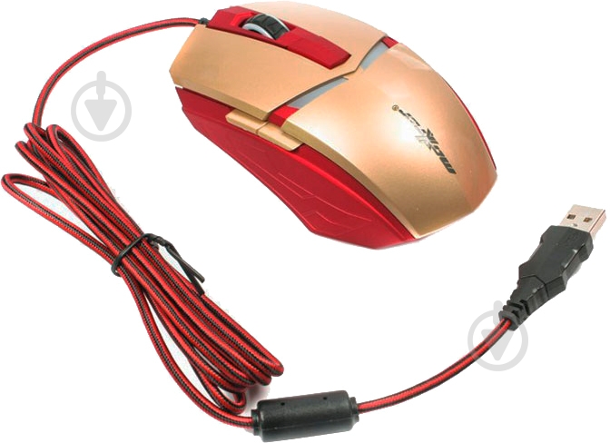 Мишка Maxxter G1 IRON CLAW USB Gold/Red - фото 4