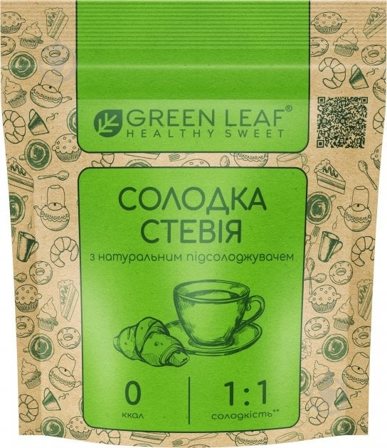 Заменитель сахара Green Leaf Сладкая Стевия (1:1) 100 г - фото 1