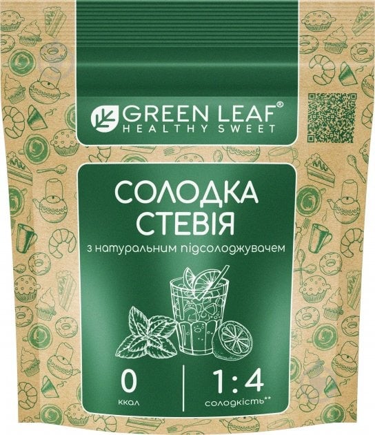 Заменитель сахара Green Leaf Сладкая Стевия (1:4) 100 г - фото 1