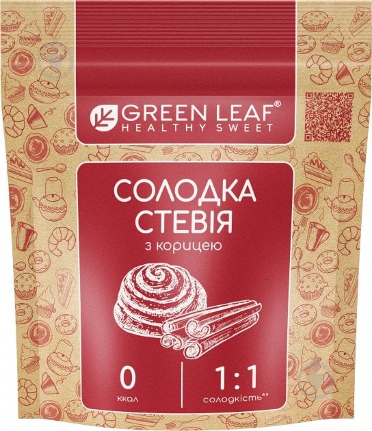 Заменитель сахара Green Leaf Сладкая Стевия с корицей (1:1) 100 г - фото 1