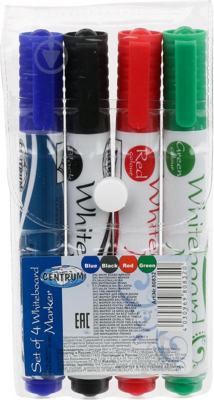 Набор маркеров Centrum для доски 2-5 мм 4 шт. 80832 80832 разноцветный - фото 3 Набор маркеров Centrum для доски 2-5 мм 4 шт. 80832 80832 разноцветный - фото 3