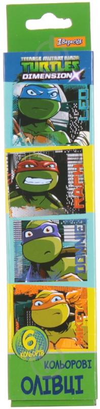 Олівці кольорові Ninja Turtles, 6 шт. 1 вересня - фото 1