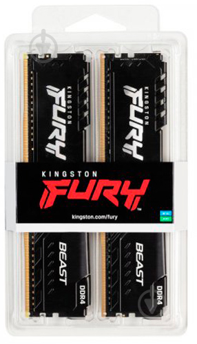 Оперативная память Kingston DDR4 SDRAM 16 GB (2x8GB) 3600 MHz (KF436C17BBK2/16) Fury Beast Black - фото 4