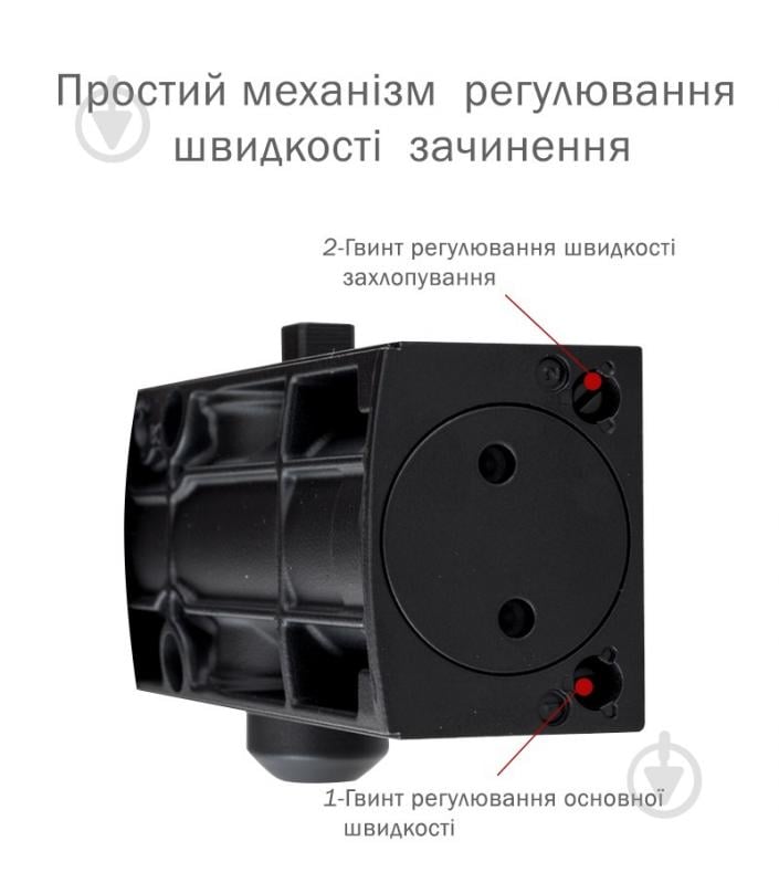 Доводчик дверной RYOBI D-1200T SLD_HO с фиксацией черный 40 кг - фото 3