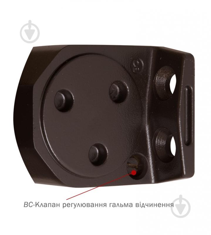 Доводчик дверной RYOBI DS-2055V BC STD_HO с фиксацией и ветровым тормозом темно-коричневый 100 кг - фото 4