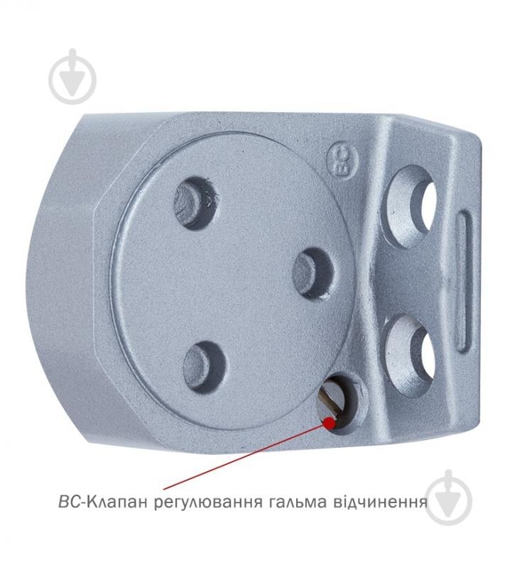 Доводчик дверной RYOBI DS-2055V BC STD_HO с фиксацией и ветровым тормозом серый 100 кг - фото 5