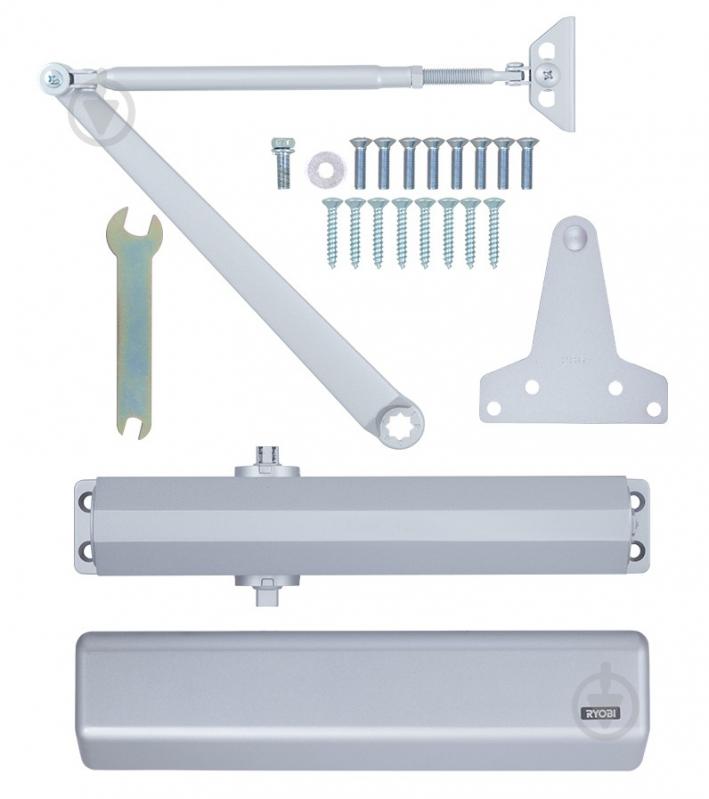 Доводчик дверной RYOBI D-3550 BC/DA UNIV с ветровым тормозом и тормозом закрывания серый 100 кг - фото 5