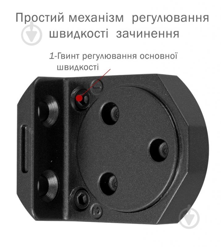 Доводчик дверний RYOBI DS-3550P BC/DA PRL_HO з фіксацією, вітровим гальмом, гальмом закривання чорний 100 кг - фото 3