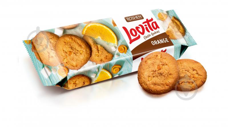 Печиво Roshen Lovita Classic Cookies з цедрою апельсина 150 г - фото 1