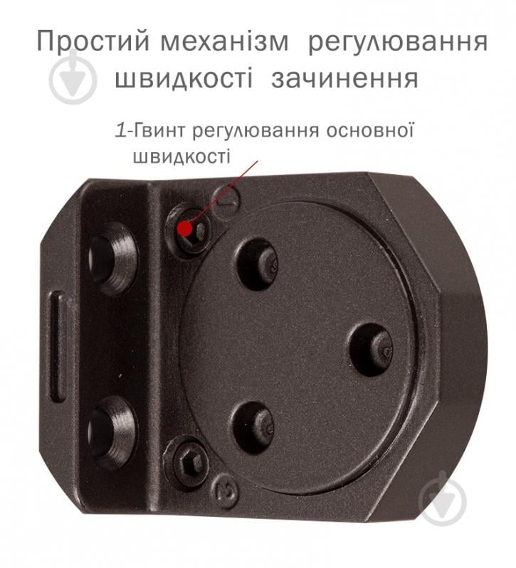 Доводчик дверний RYOBI DS-3550P BC/DA PRL_HO з фіксацією, вітровим гальмом, гальмом закривання темно-коричневий 100 кг - фото 4