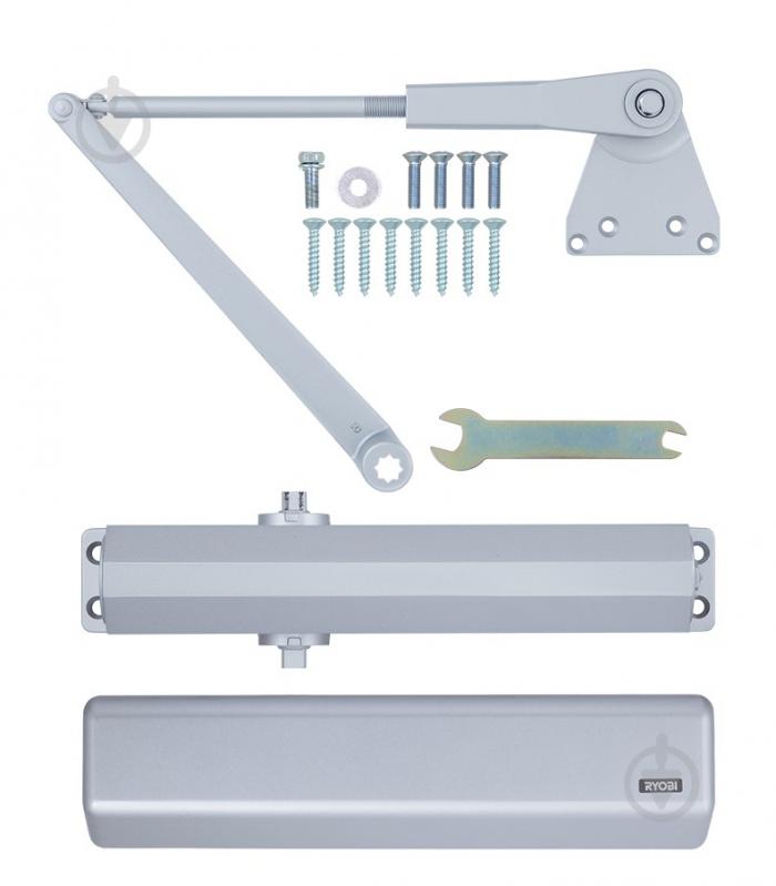 Доводчик дверний RYOBI DS-3550P BC/DA PRL_HO з фіксацією, вітровим гальмом, гальмом закривання сірий 100 кг - фото 8