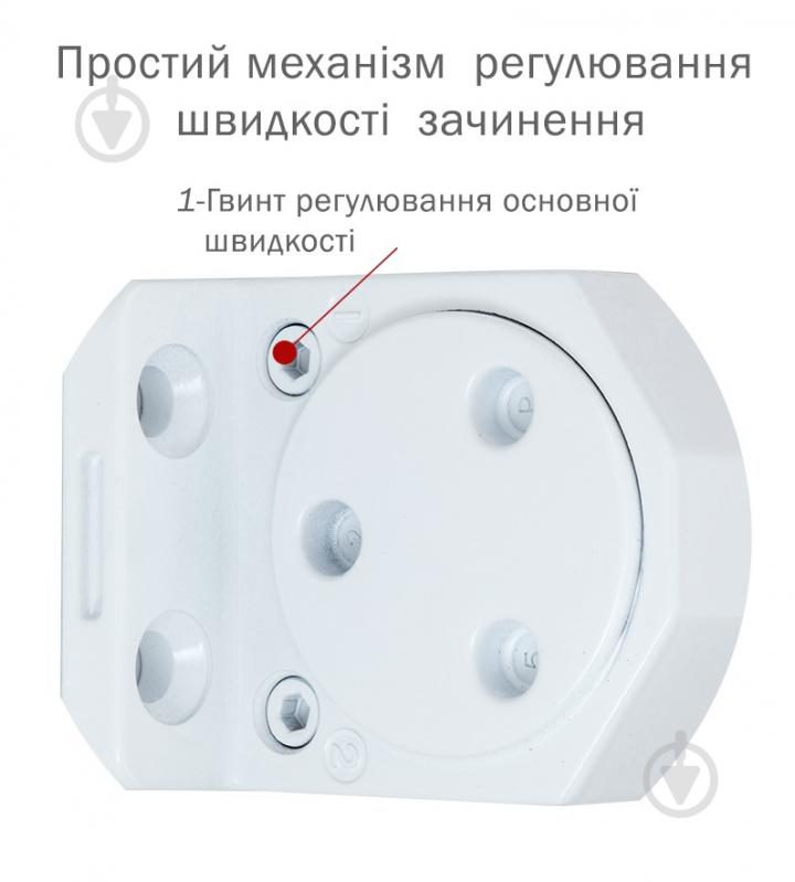 Доводчик дверний RYOBI DS-3550P BC/DA PRL_HO з фіксацією, вітровим гальмом, гальмом закривання білий 100 кг - фото 4