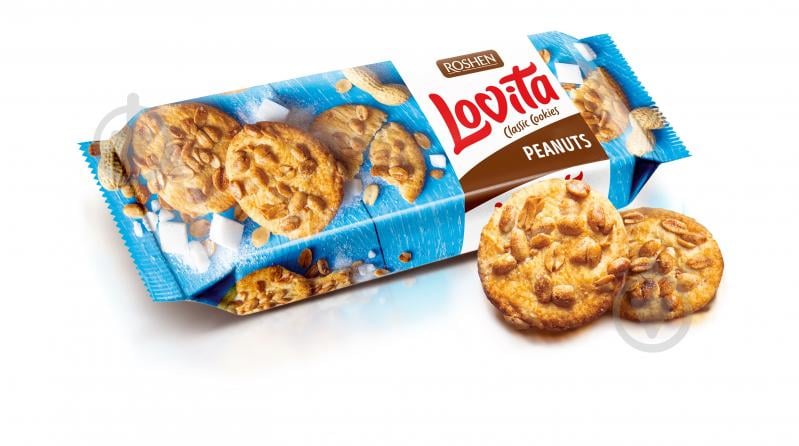 Печиво Roshen Lovita Classic Cookies арахіс 150 г - фото 1